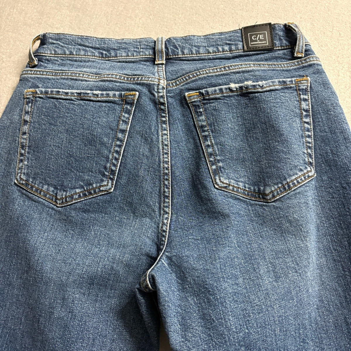Current Elliott Women's Jeans Size 26 Blue Denim Straight Leg Mid Rise Stretch