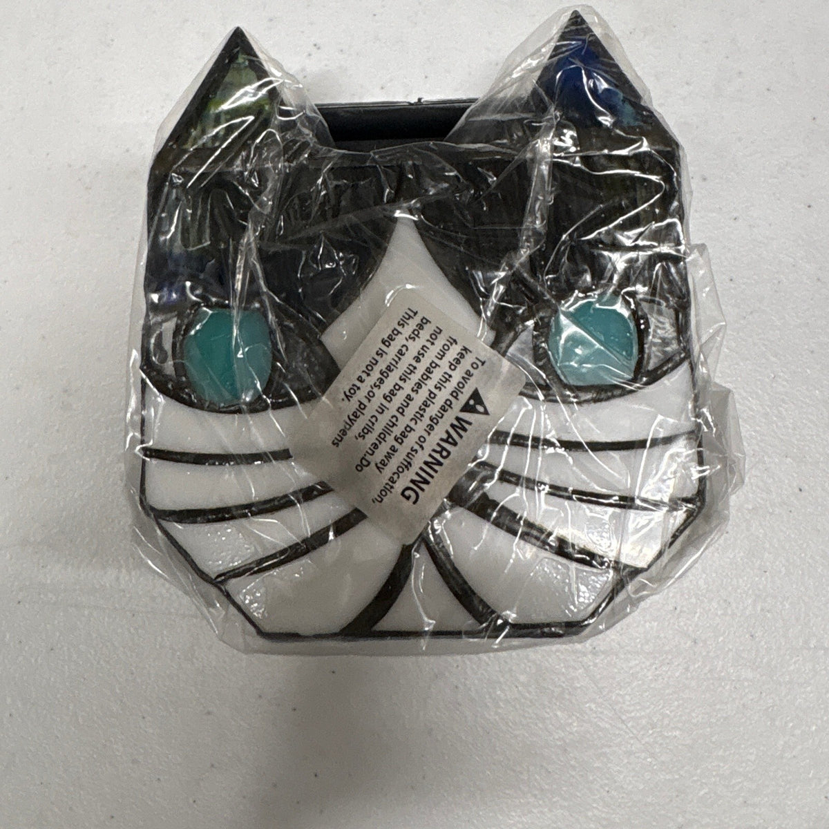Ehtlityful Tiffany Cute Cat Stained Glass Flower Pot Planter Black White Cat