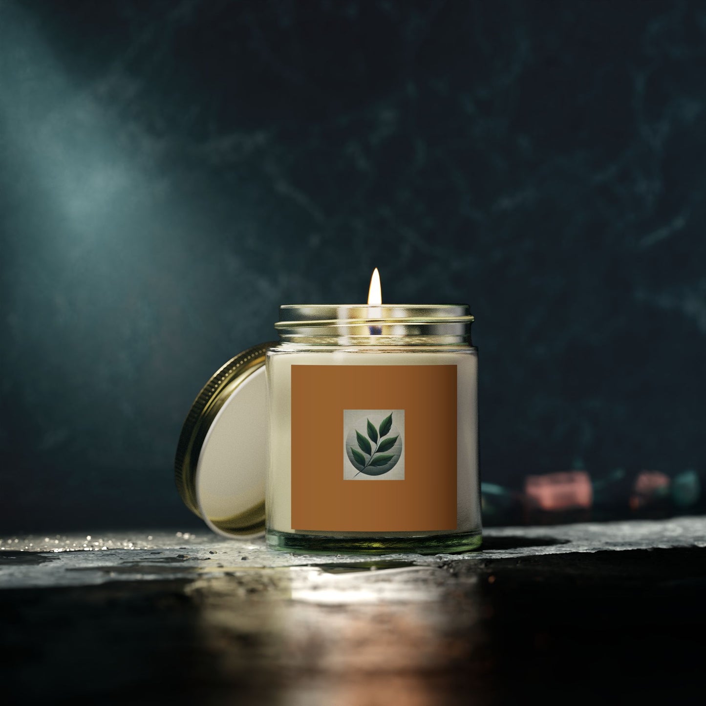 Leaf Art Scented Candles, Coconut Apricot Wax (4oz, 9oz)