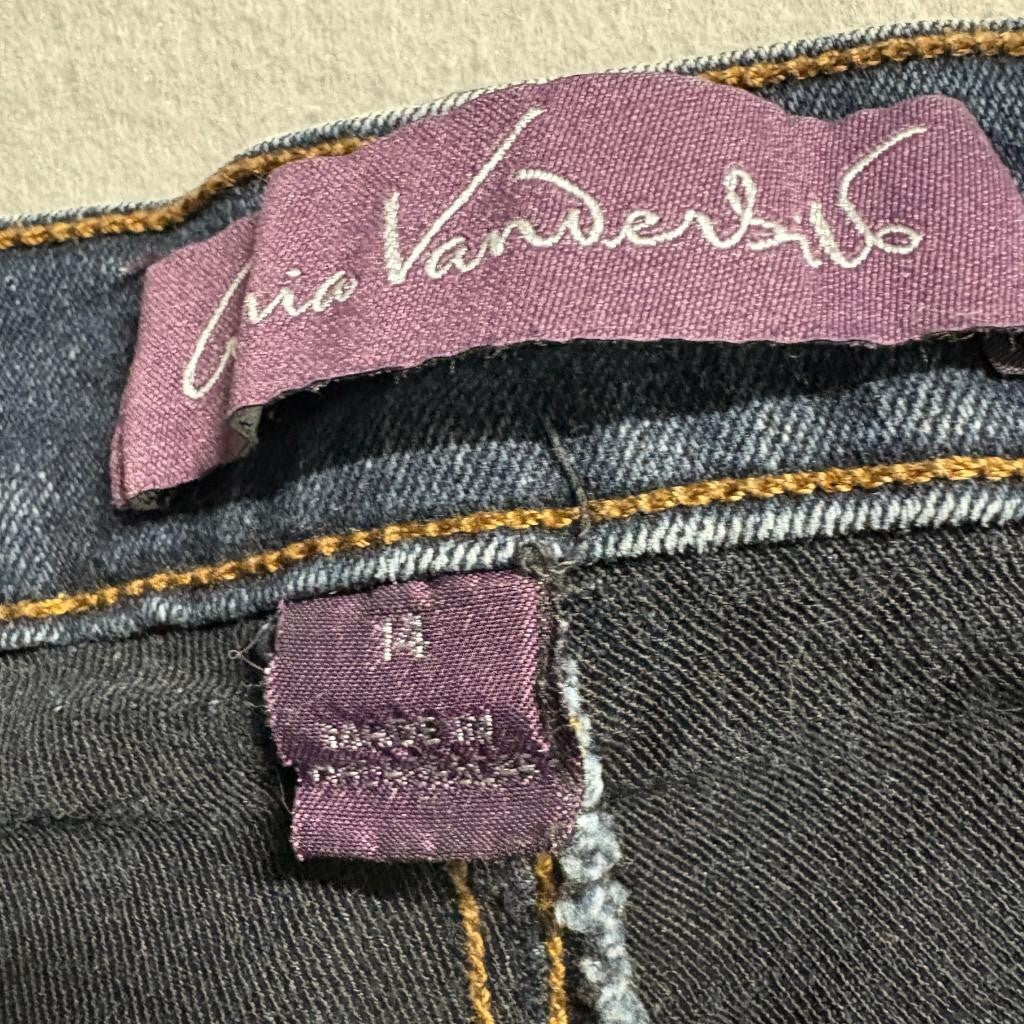 Gloria Vanderbilt Amanda Jeans Womens 14 Blue Denim High Rise Straight Leg