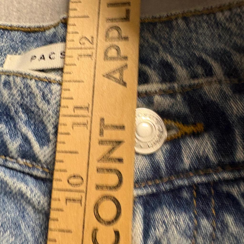 PacSun Womens High Rise Straight Leg Jeans Blue Acid Wash Raw Hem Size 27