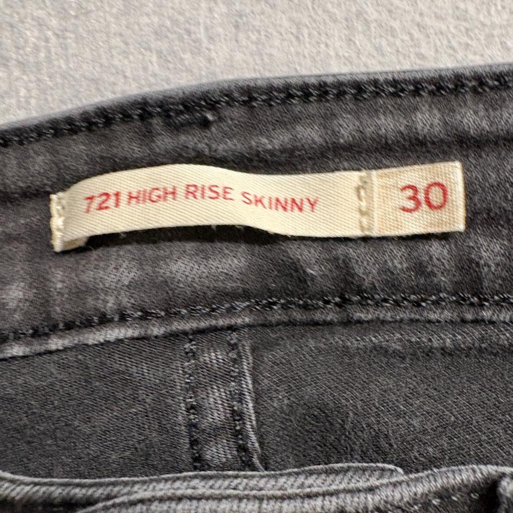 Levis 721 High Rise Skinny Jeans Womens Size 30 Black Denim Stretch Pants