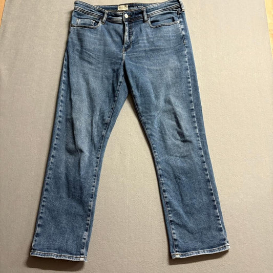 Pilcro and the Letterpress Jeans Womens 33 Blue Denim Straight Leg Mid Rise