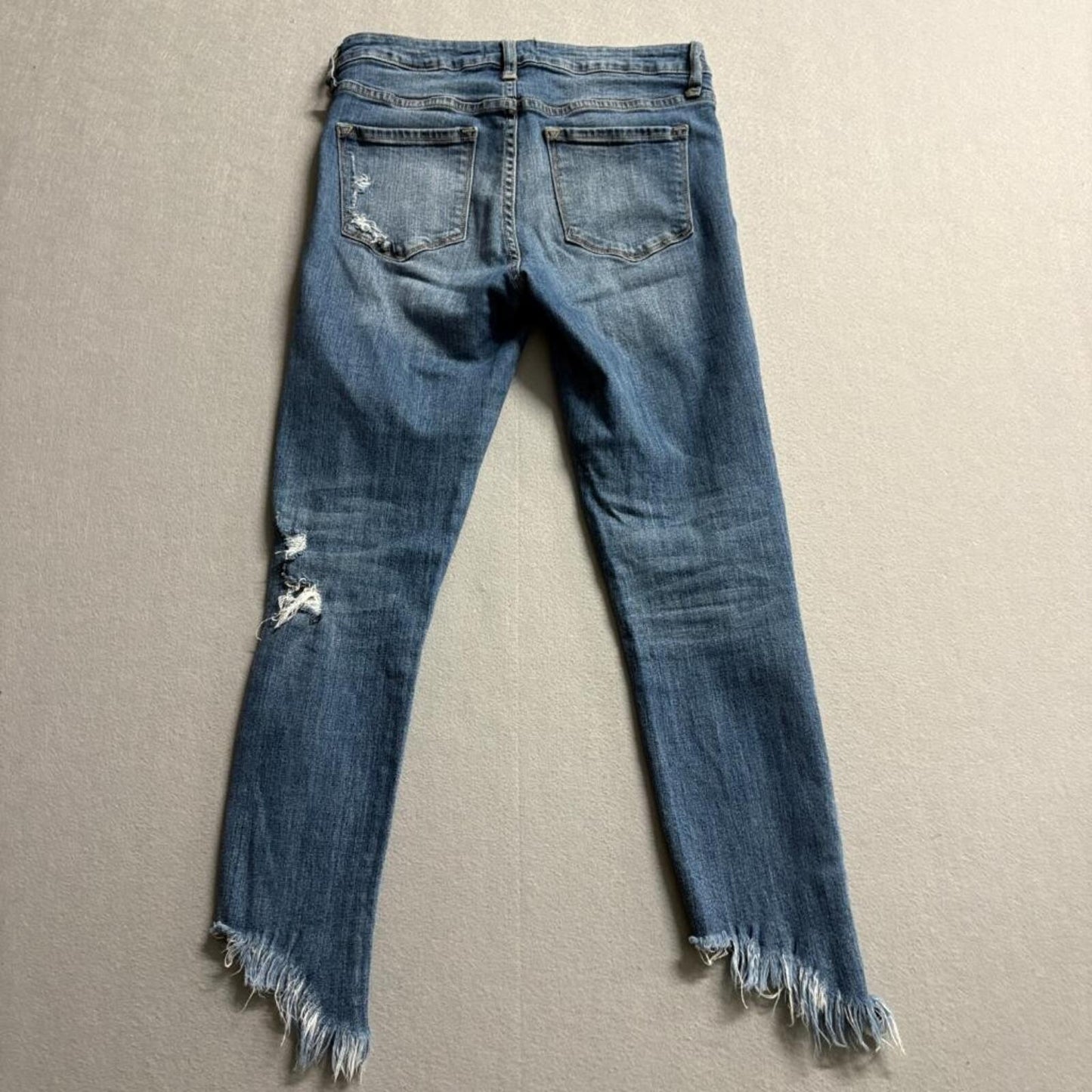 Vervet Ankle Skinny Jeans Womens 27 Distressed Frayed Asymmetric Hem Stretch