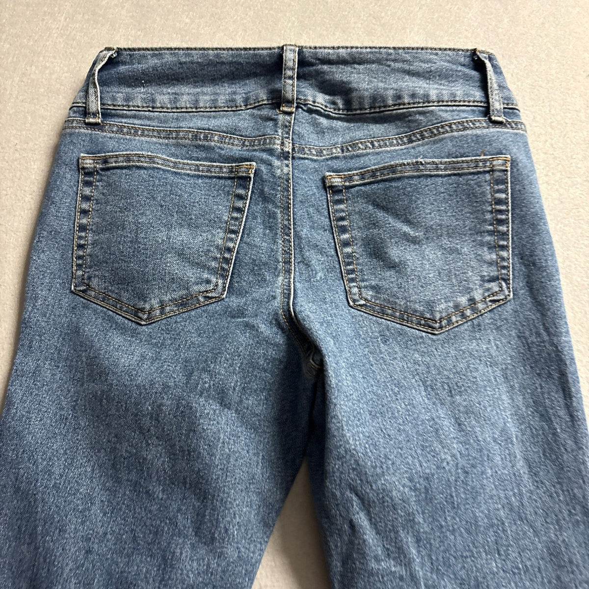 No Boundaries Flare Jeans Womens Size 2 Blue Denim Seamed Front High Rise