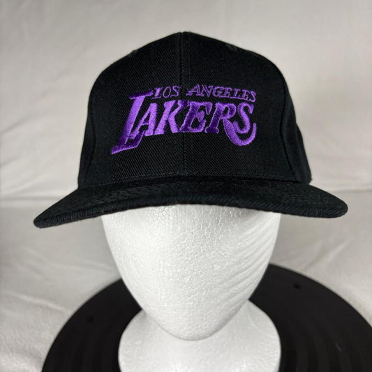 Los Angeles Lakers Snapback Hat Black Purple Embroidered Cap One Size Fits All