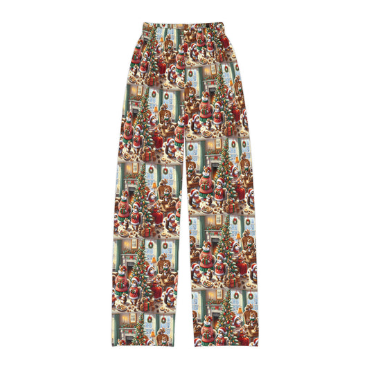 Squirrell Family Christmas Holiday Kids Pajama Pants (AOP) Printify