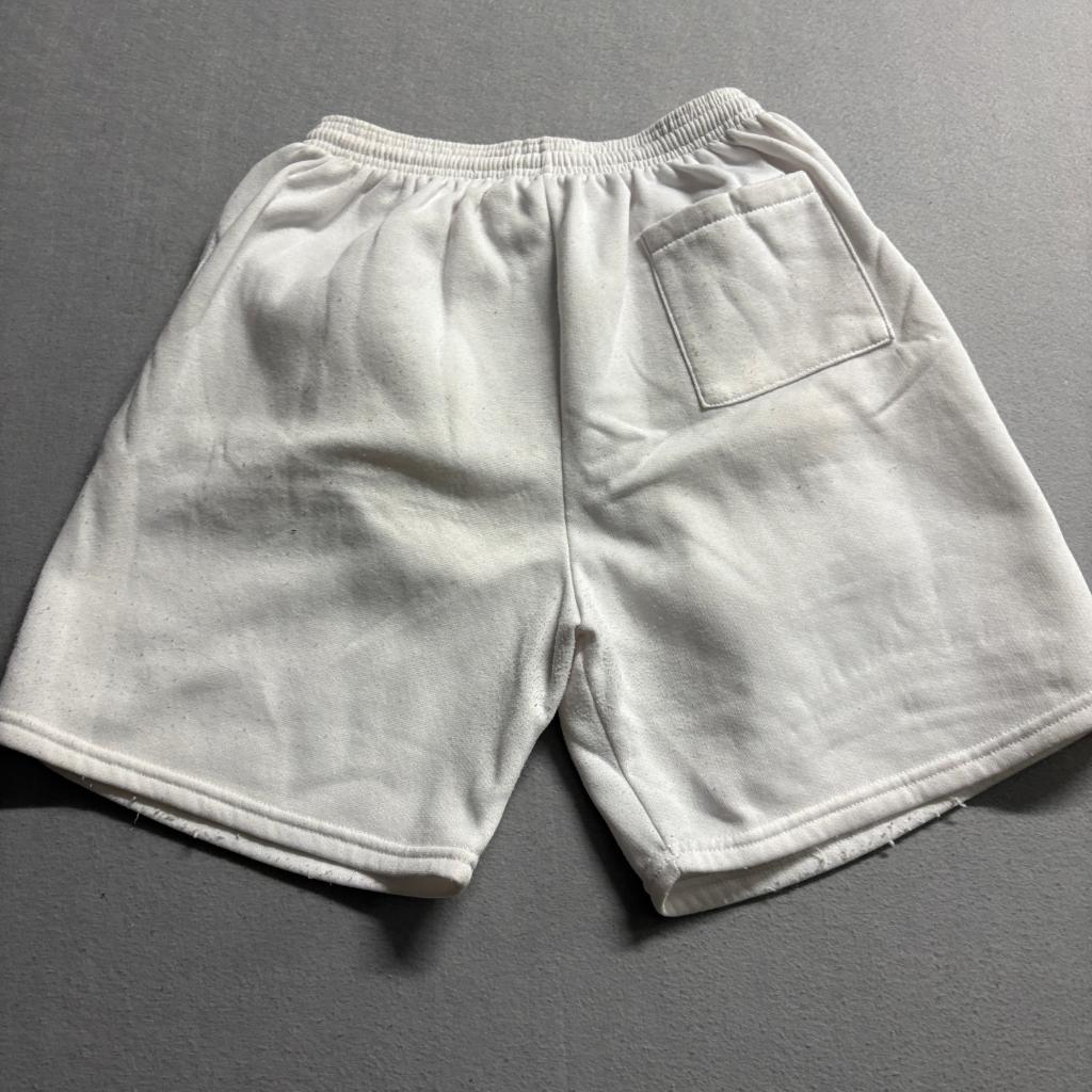 Vintage Sweat Shorts Womens Large White Fleece Cotton Blend Made in USA
