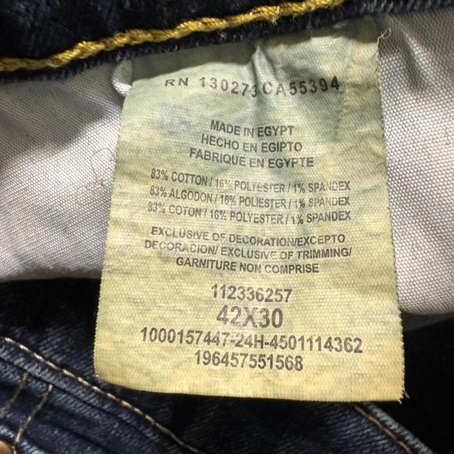 Wrangler Slim Straight Jeans Mens 42x30 Blue Stretch Denim Premium Quality