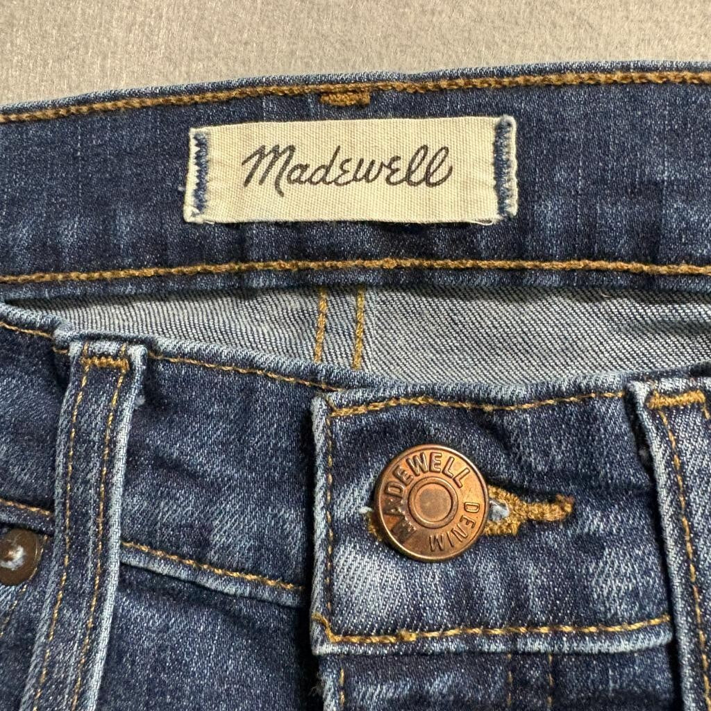 Madewell Slim Straight Jeans Womens 26 Blue Denim Stretch Mid Rise