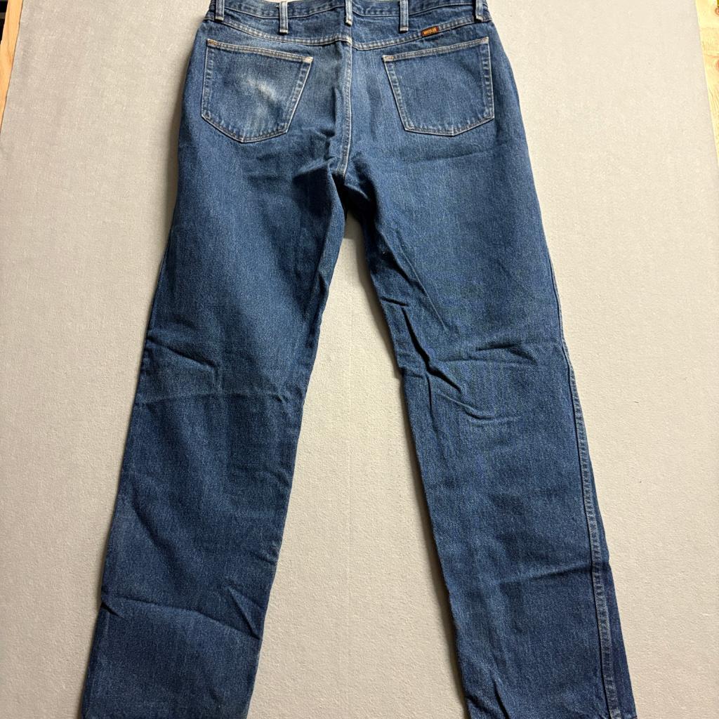 Rustler Mens Blue Denim Jeans 38x34 Straight Leg Workwear Cotton