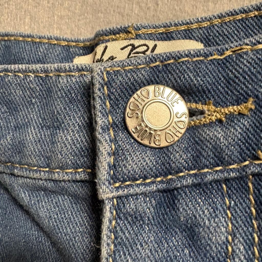 Soho Blue Denim Cargo Jeans Womens Size 16 Blue Wide Leg Utility Pockets