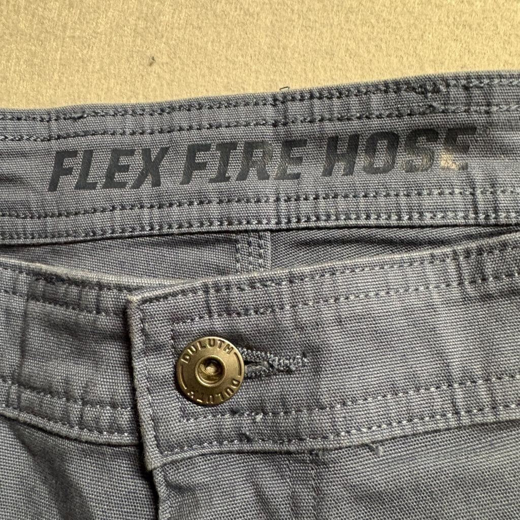 Duluth Trading Co Flex Fire Hose Cargo Pants Mens 44x32 Relaxed Fit Gray