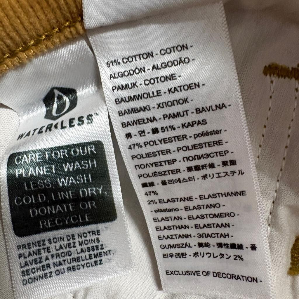 Levi's Ribcage Straight Ankle Corduroy Jeans Womens 28 Brown Camel High Rise