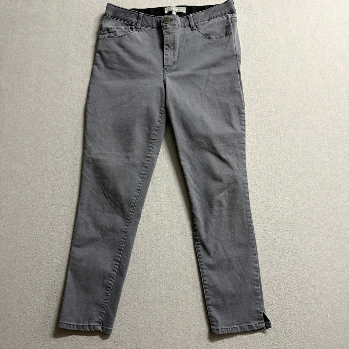 Wit & Wisdom Ab-solution Skinny Pants Womens Size 10 Grey Ankle Slit Stretch