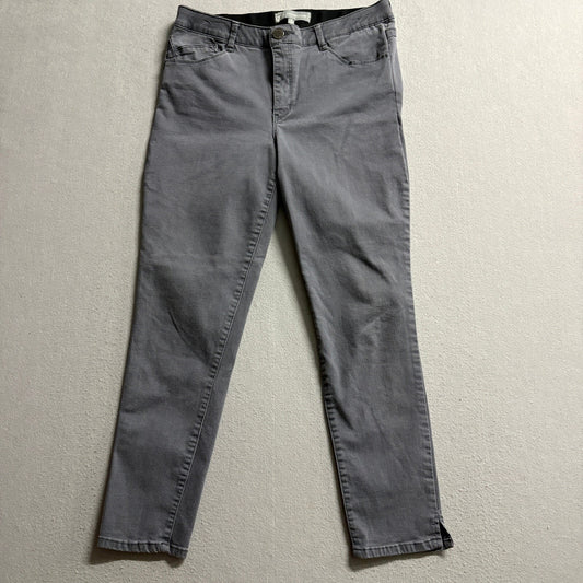 Wit & Wisdom Ab-solution Skinny Pants Womens Size 10 Grey Ankle Slit Stretch