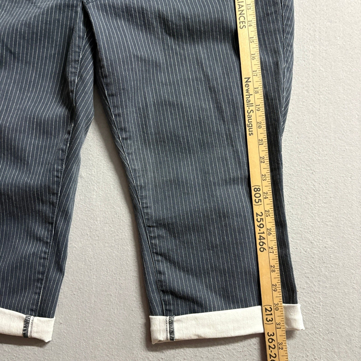 Torrid Denim Jegging Crop Pants Womens Plus Size 20 Pinstripe Blue Stretch New