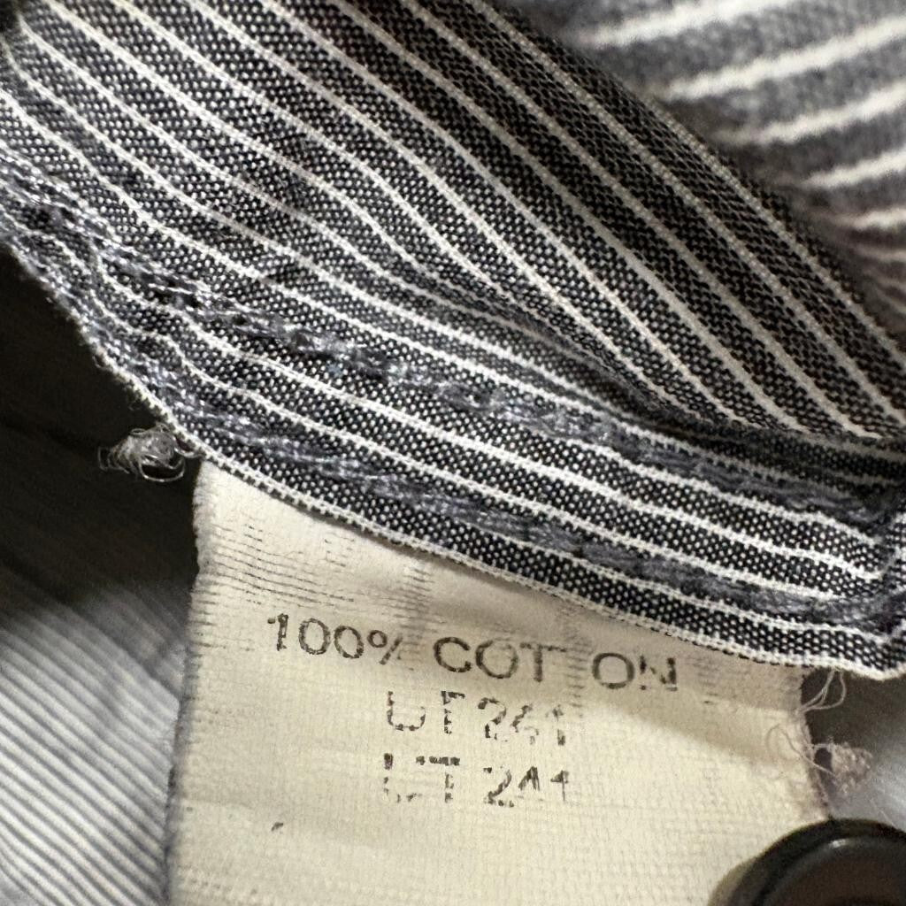 Untouchable Brand Mens XL Gray White Striped Long Sleeve Button Up Shirt