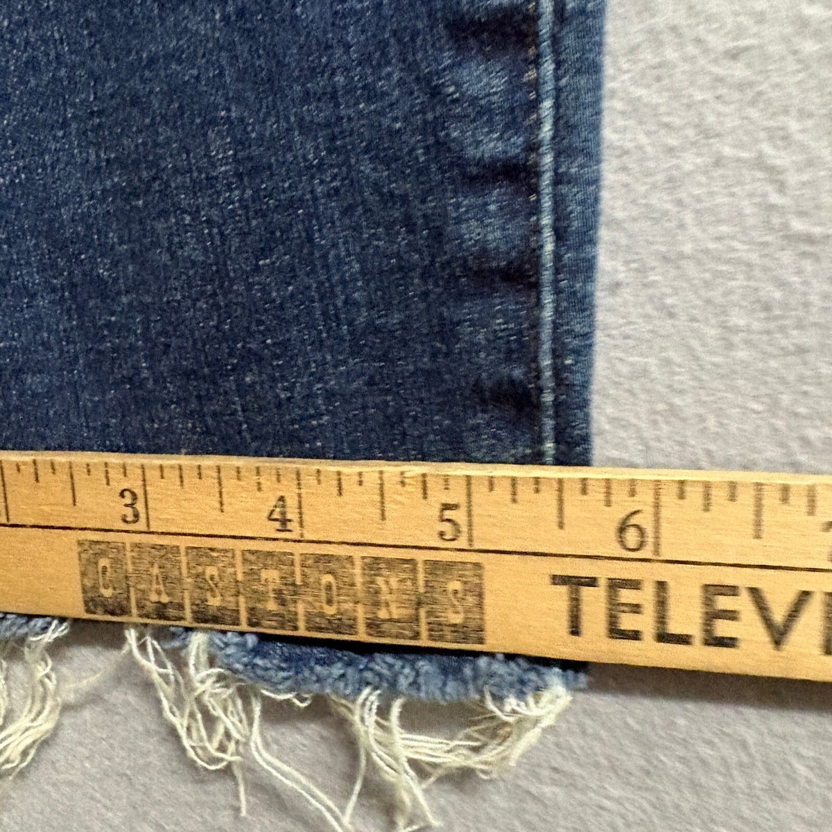 Cosmic Blue Love Moody Jeans Womens 30T Blue Denim Raw Hem Straight Leg Stretch