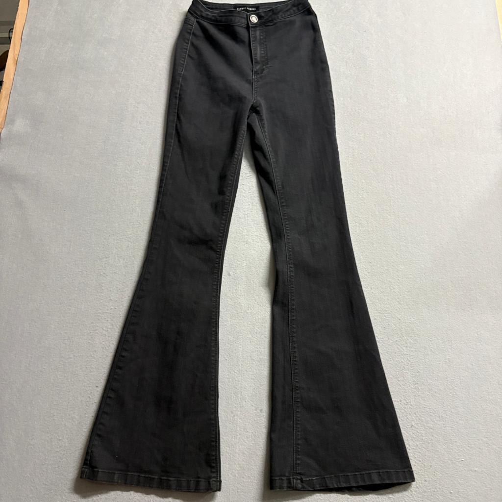 Almost Famous Flare Jeans Womens Size 5 Black High Rise Stretch Denim Bell