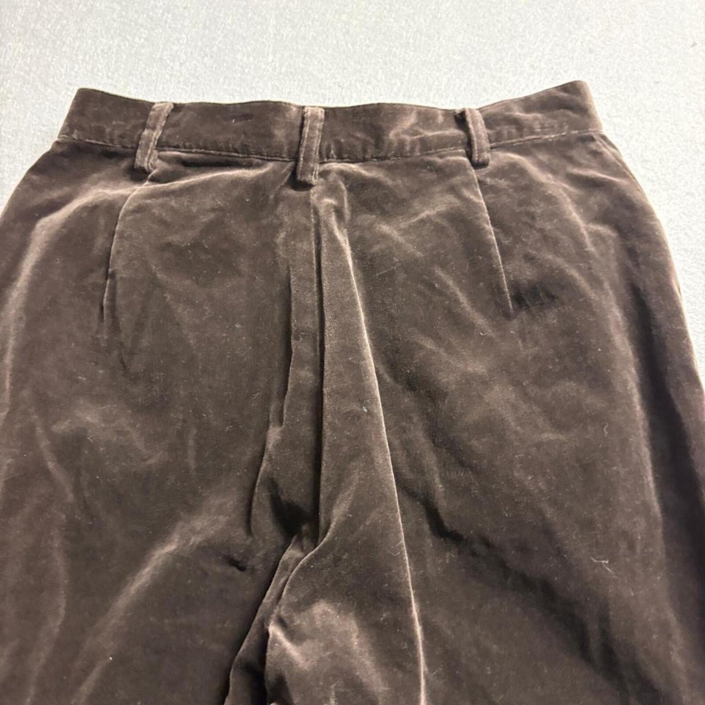Petite Sophisticate Velvet Pants Womens 4 Brown Cotton Straight Leg Vintage NWT