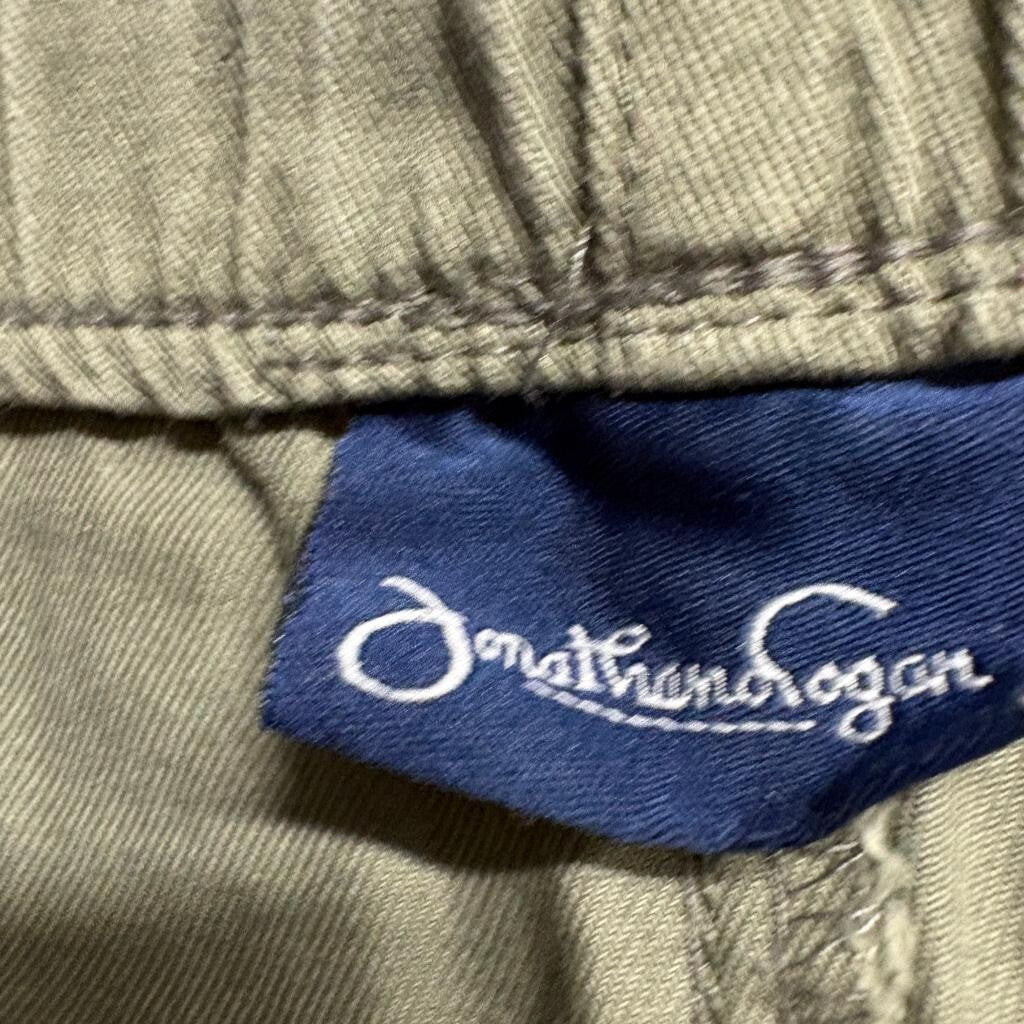 Jonathan Logan Pants Womens Medium Green Cotton Cropped Capri Drawstring Casual