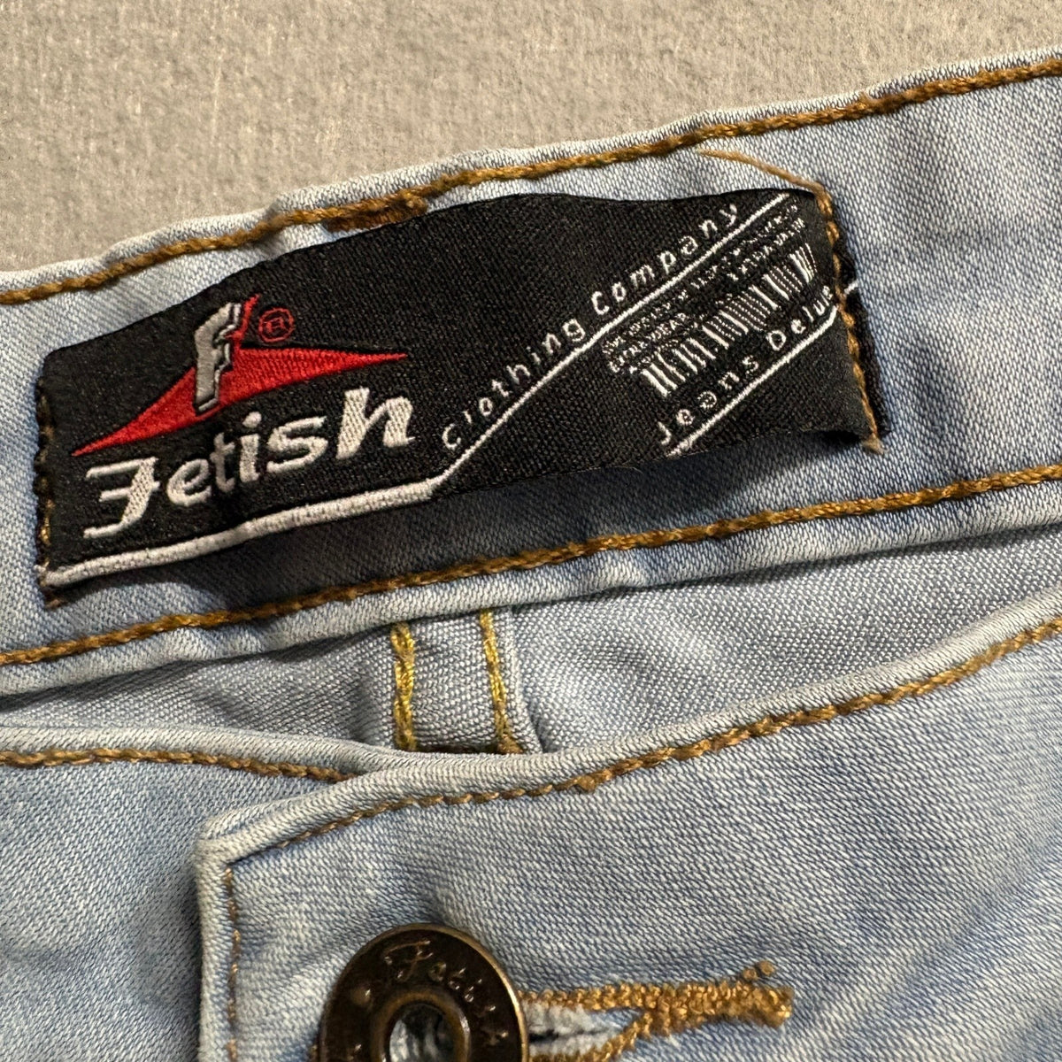 Fetish Jeans Womens Size 42 Light Wash Skinny Raw Frayed Hem Stretch Denim