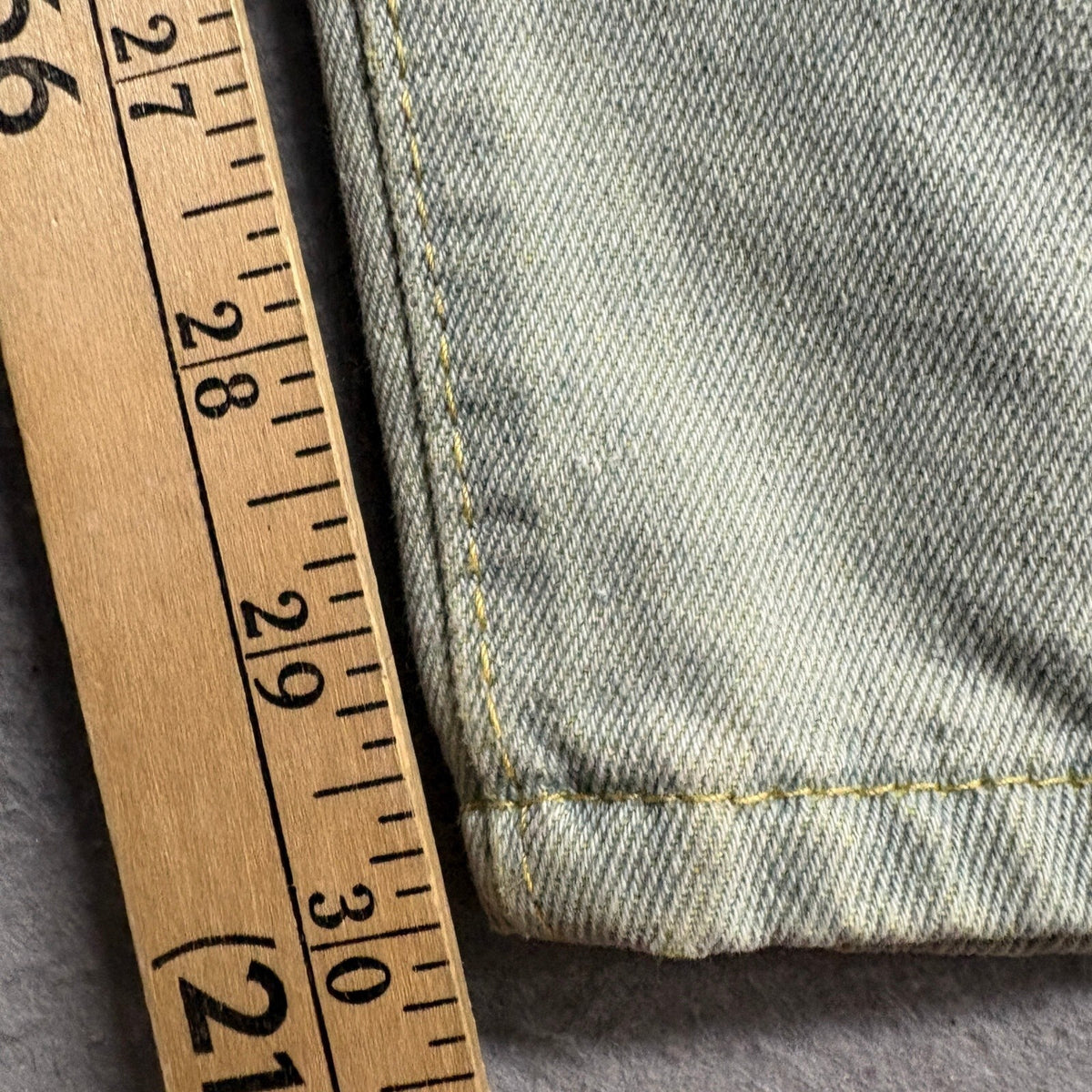 Unbranded Distressed Jeans Mens 3XL Light Wash Yellow Mesh Ripped Denim Pants