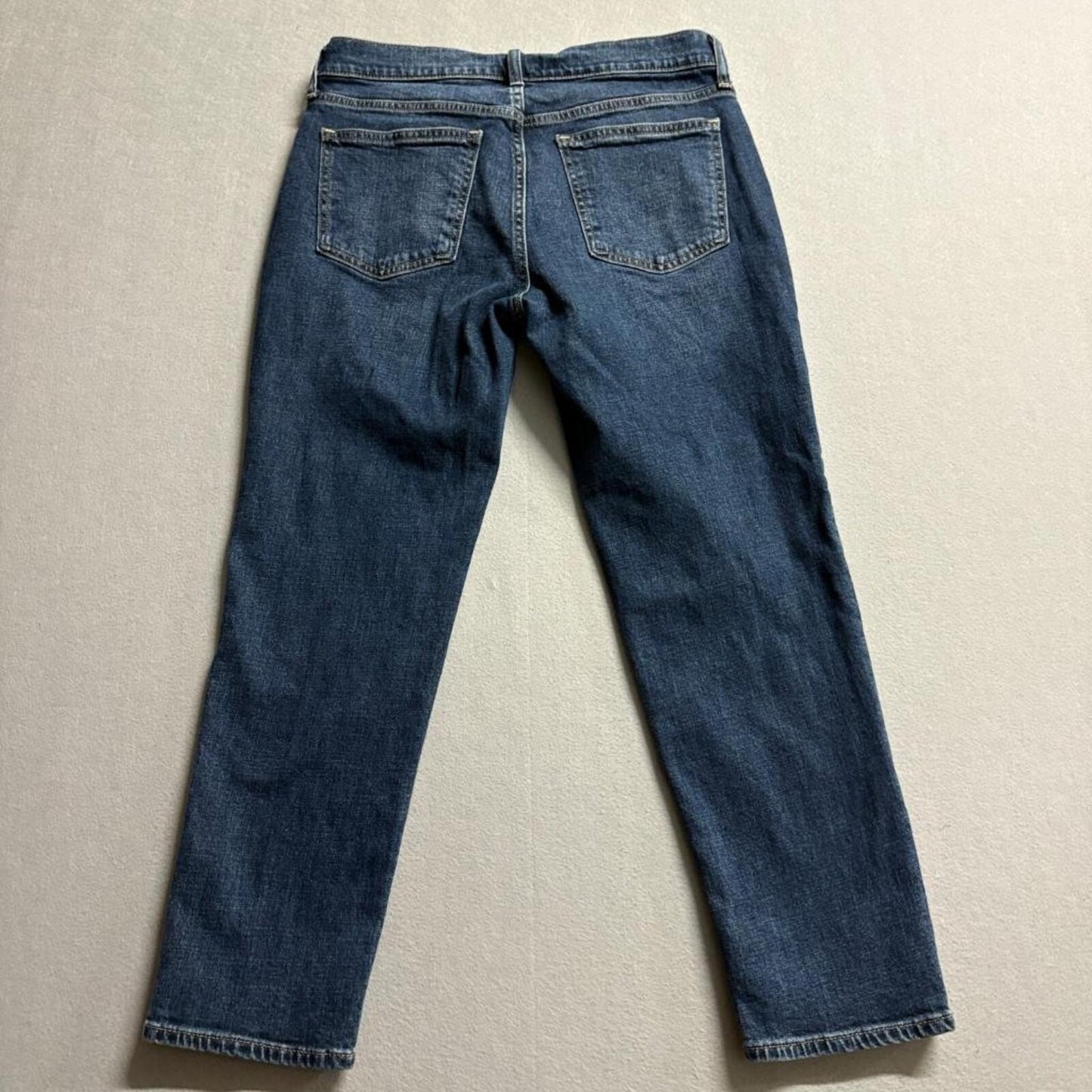 Gap Girlfriend Jeans Womens 27 4R Blue Denim Mid Rise Stretch Crop Pants