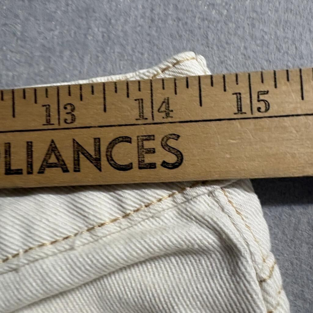 H&M Divided Women's Beige Denim Cargo Pants Size 4 Wide Leg Utility Y2K Gorpcore