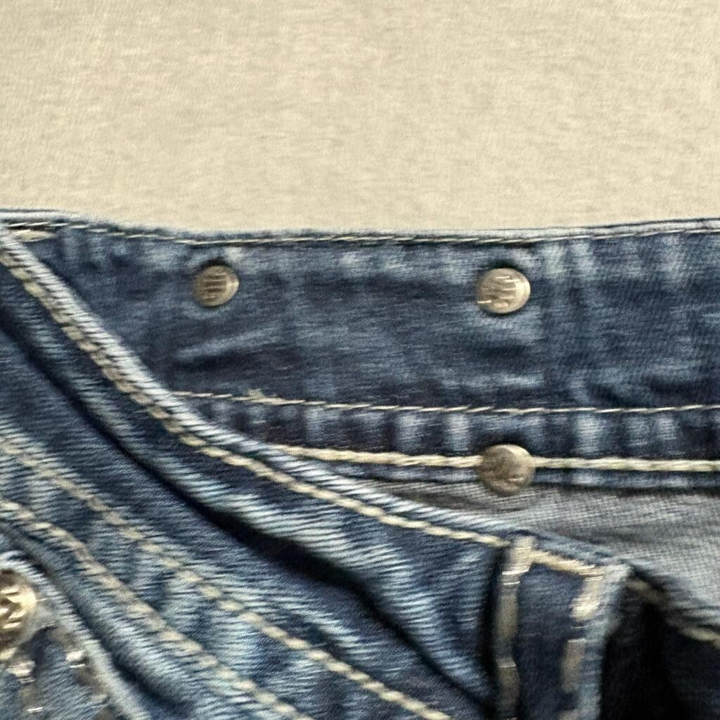 Miss Me Skinny Jeans Womens 29 Blue Denim JP60035 Dark Wash Thick Stitch Stretch