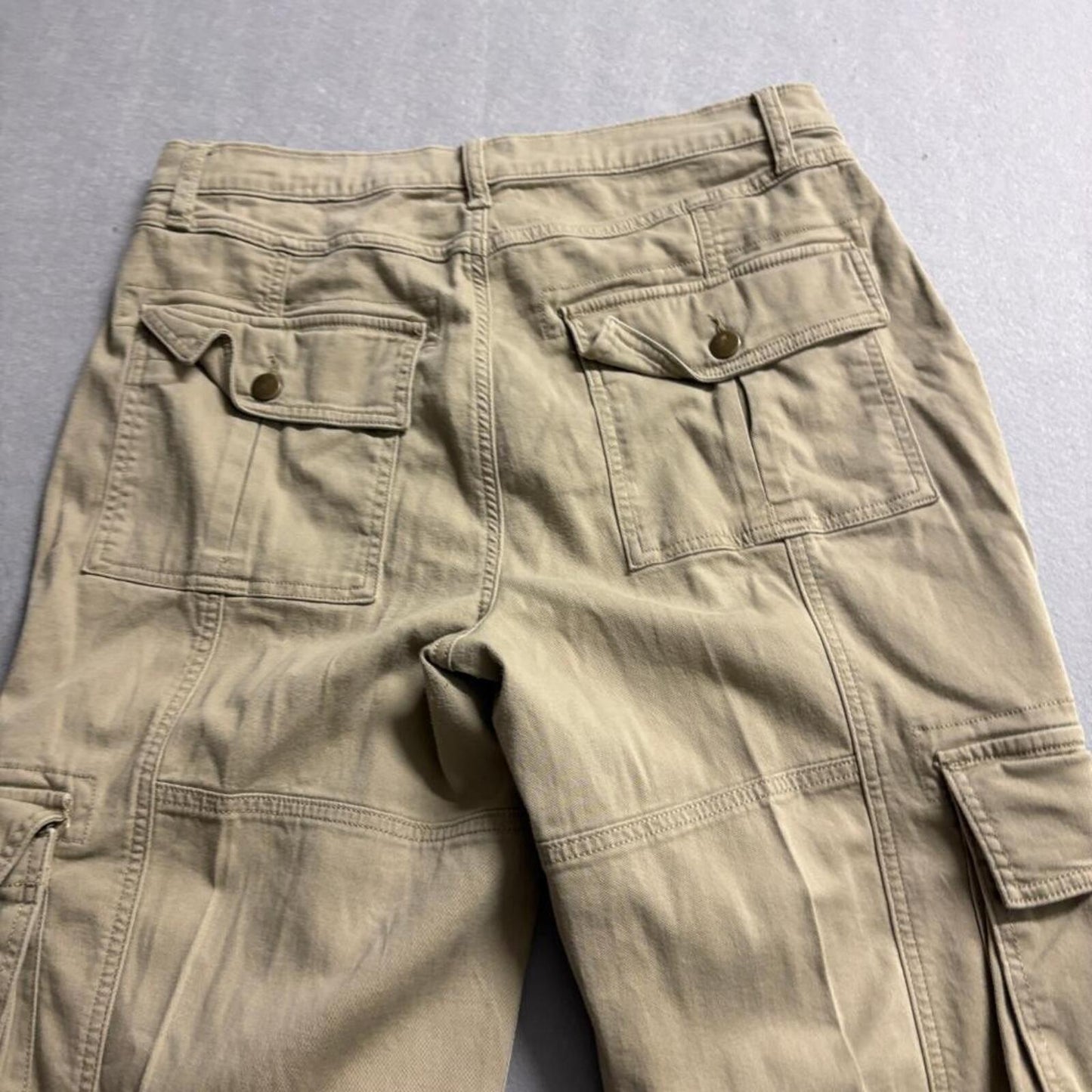 Arizona Jean Co Womens Cargo Pants Size 11 Khaki Green Y2K Utility Wide Leg