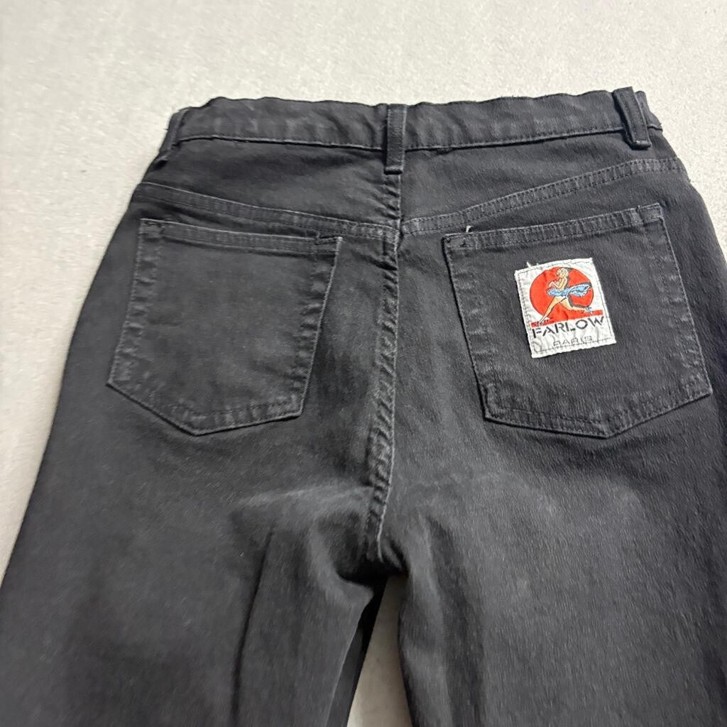 Vintage Farlow Paris Black Jeans Womens Size 5 High Rise Slim Leg Denim Pants