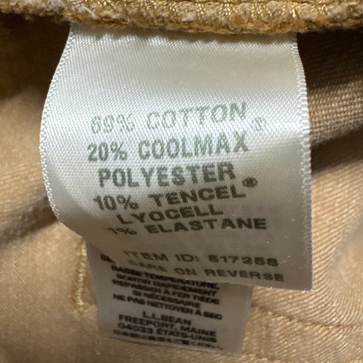 LL Bean Pants Womens 18 Reg Tan Brown BeanFlex Slim Leg Stretch Chino Casual