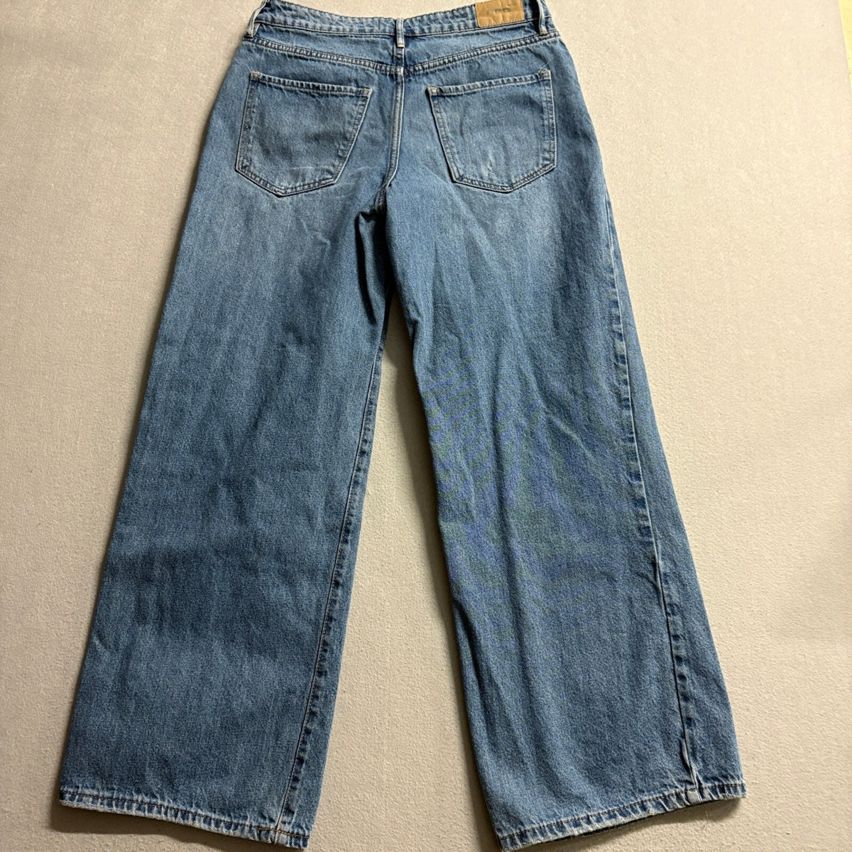 RSQ Womens Size 29 Baggy Jeans Medium Wash High Rise Wide Leg Blue Denim
