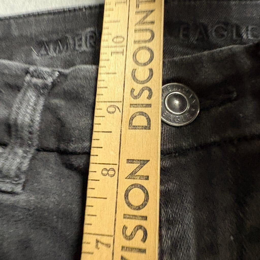 American Eagle Next Level Stretch Jeans Womens 0 Short Black Skinny Denim