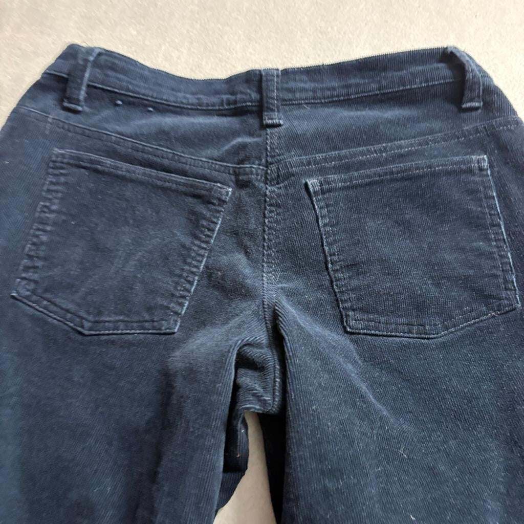 L.A. Blues Corduroy Pants Womens 4P Navy Blue Straight Leg Stretch Cotton Blend
