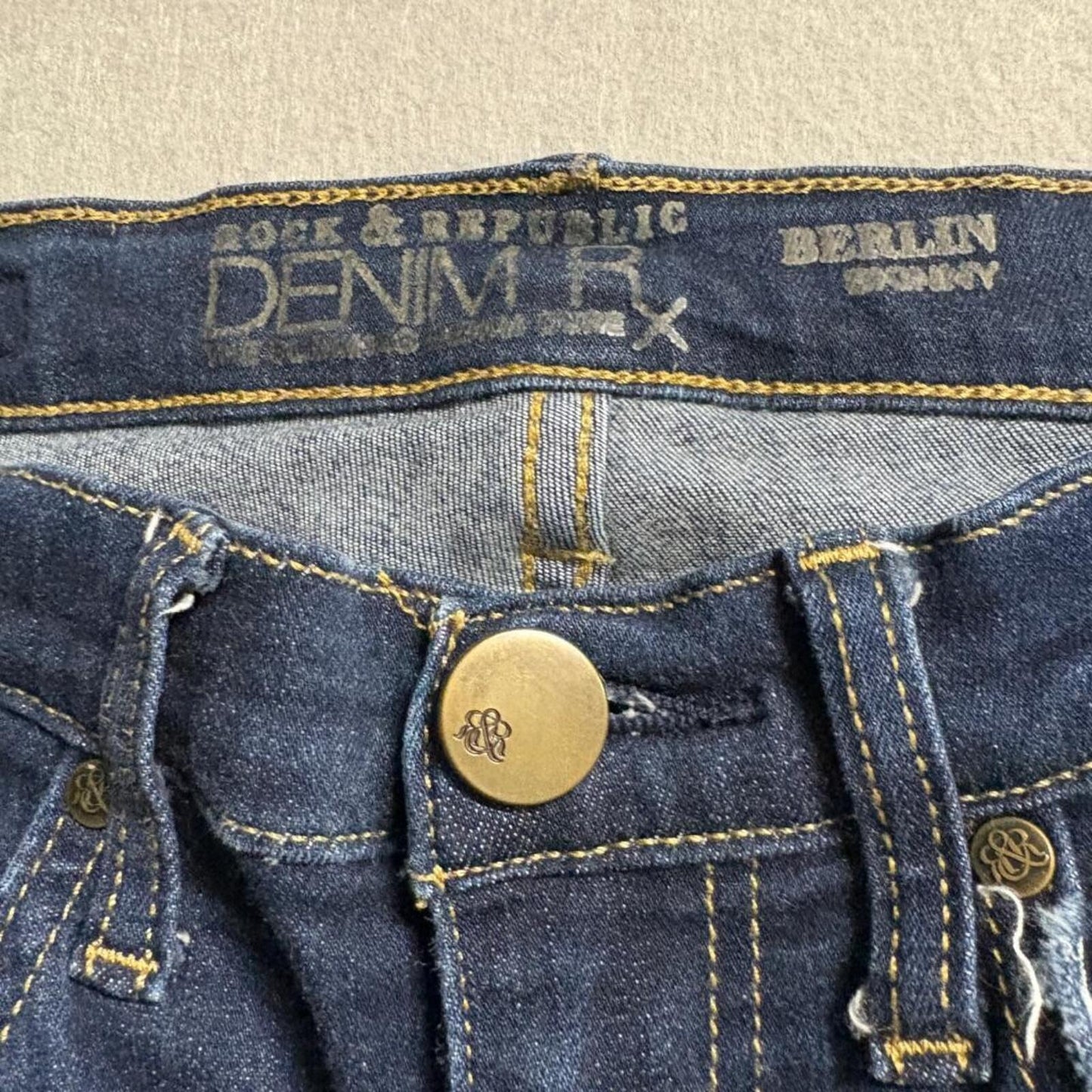 Rock and Republic Berlin Skinny Jeans Womens 6M Blue Denim Rx Stretch