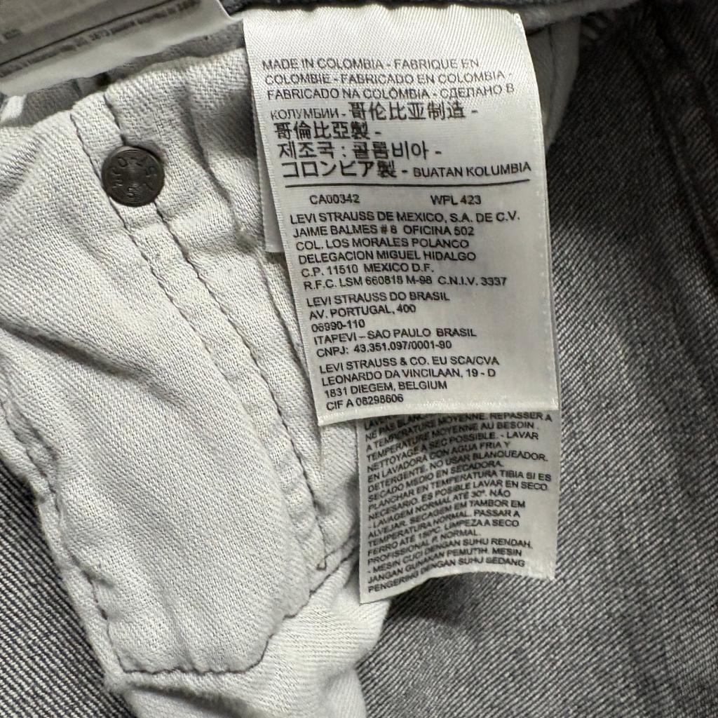 Levis 505 Regular Fit Jeans Mens 31x34 Gray Denim Stretch Straight Leg Pants