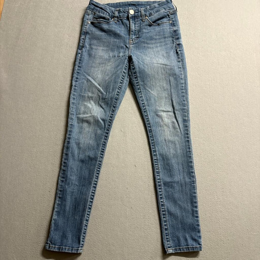Seven7 Tummyless Skinny Jeans Womens Size 8 Blue Stretch Denim Mid Rise