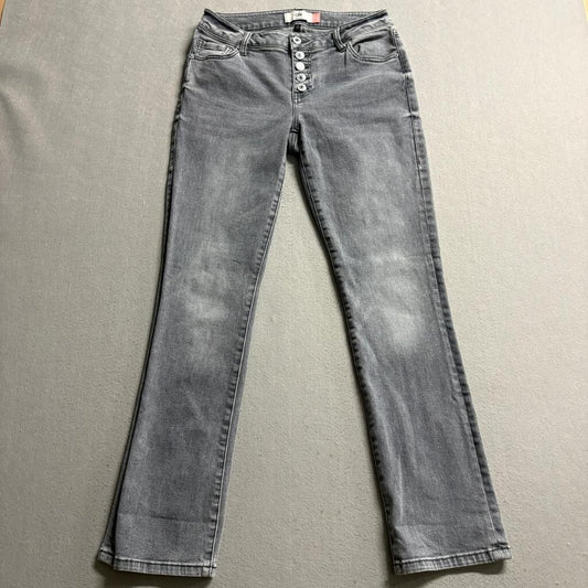 Cabi Button Fly Straight Jeans Womens Size 4 Gray Denim Stretch Pants Style 4520