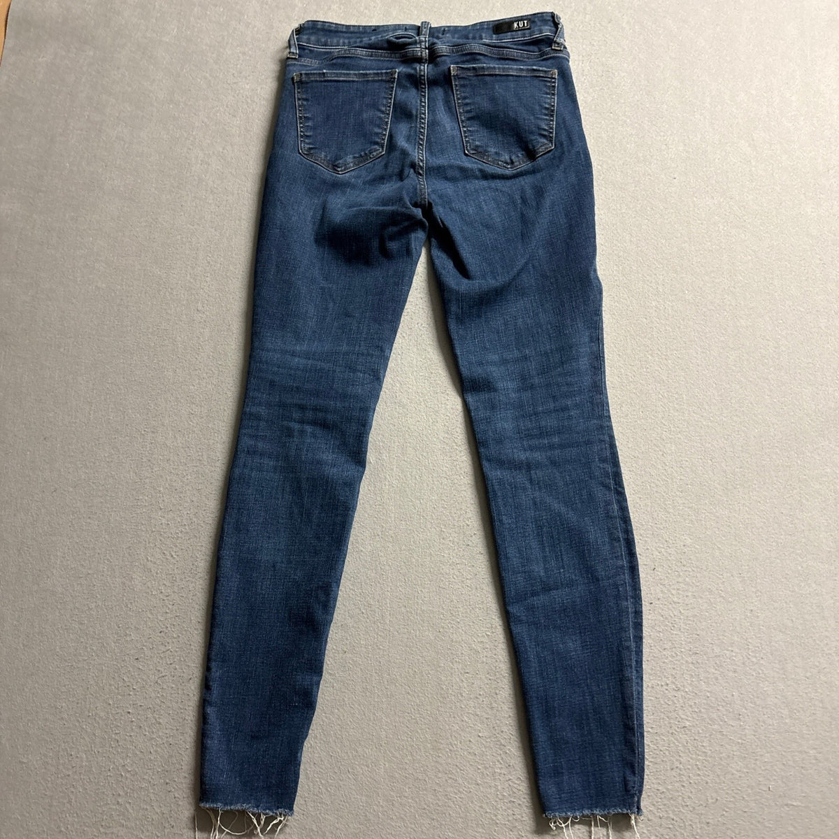KUT from the Kloth Skinny Jeans Womens 4 Blue Ankle Raw Raw Hem Stretch Denim
