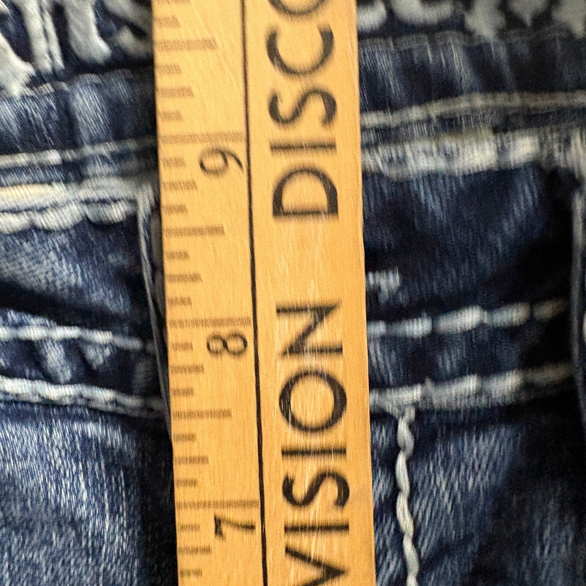 Answer Me Bootcut Jeans Womens 3/30 Blue Denim Thick Stitch Rhinestone Cross Y2K