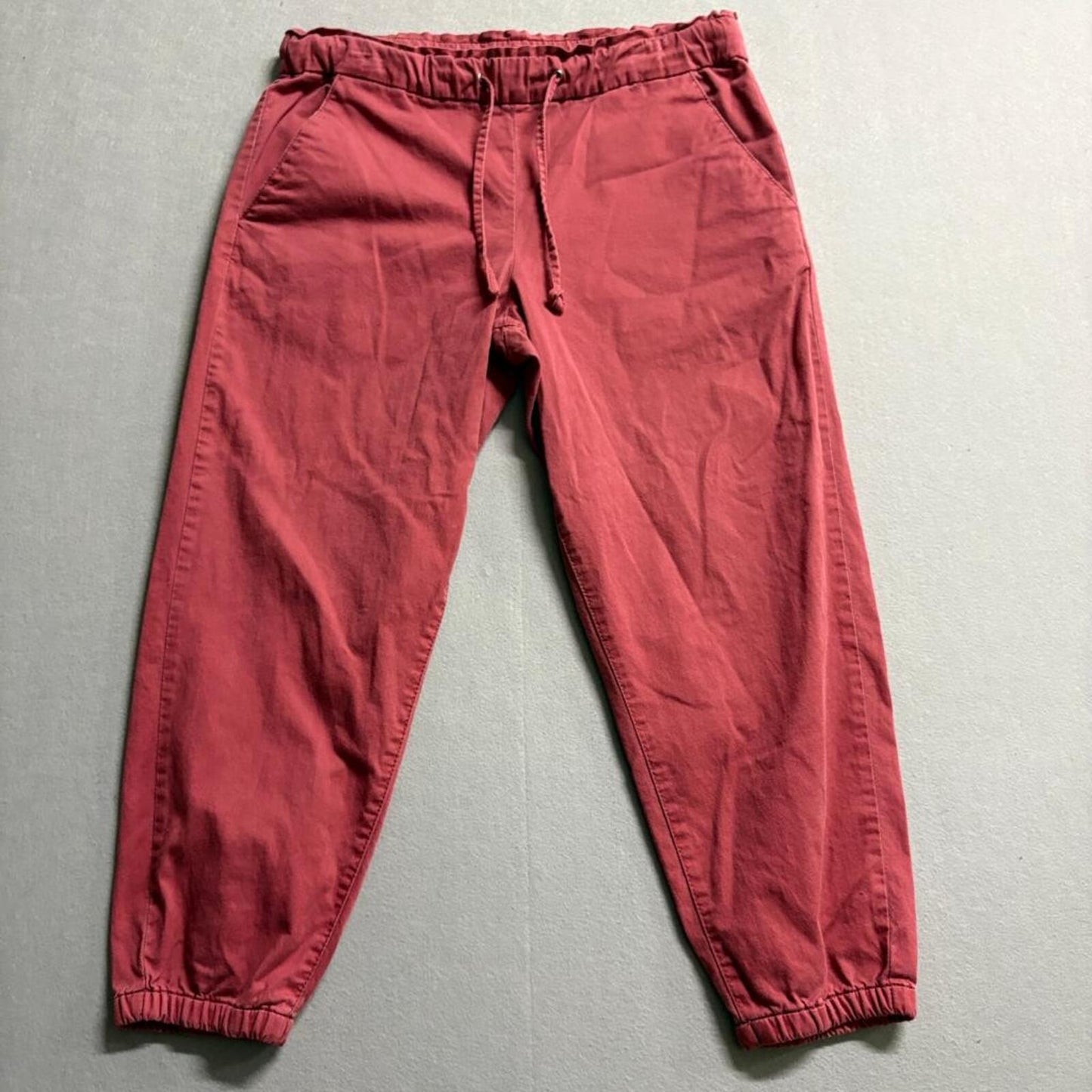 Levis Jogger Pants Womens Large Red Drawstring Elastic Waist Cotton Twill