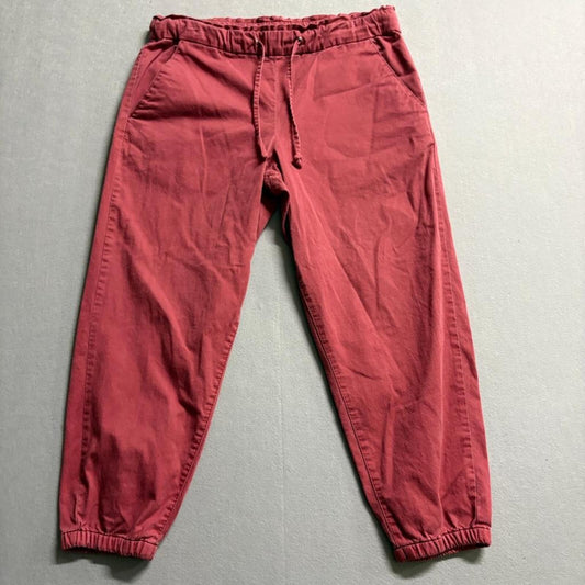 Levis Jogger Pants Womens Large Red Drawstring Elastic Waist Cotton Twill