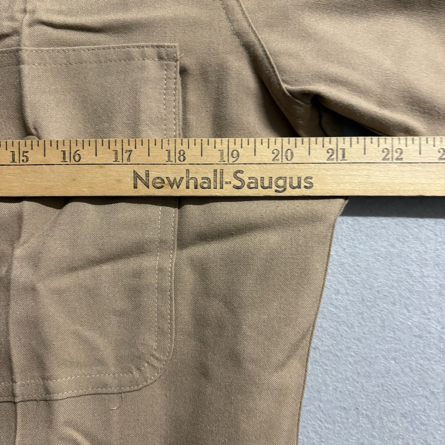 Vintage Security Uniform Shirt USA Flag Patch Khaki Tag L Fits Like L Workwear