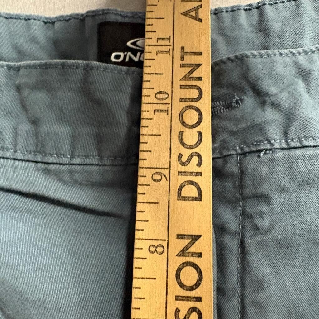 ONeill Mens Chino Shorts Size 36 Gray Green Stretch Standard Fit Cotton Blend