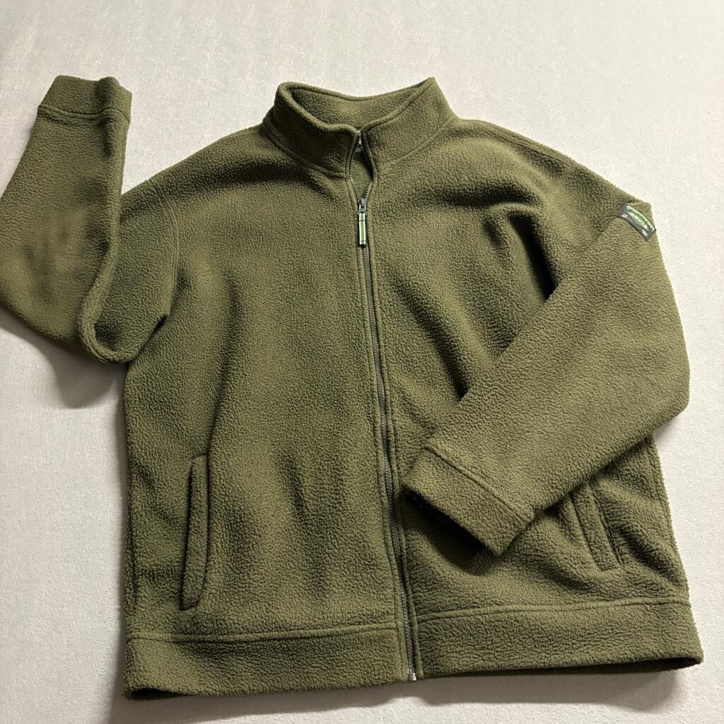 Orvis Classic Collection Fleece Jacket Mens XL Green Full Zip Mock Neck VT USA