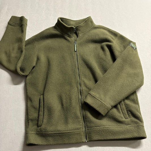Orvis Classic Collection Fleece Jacket Mens XL Green Full Zip Mock Neck VT USA