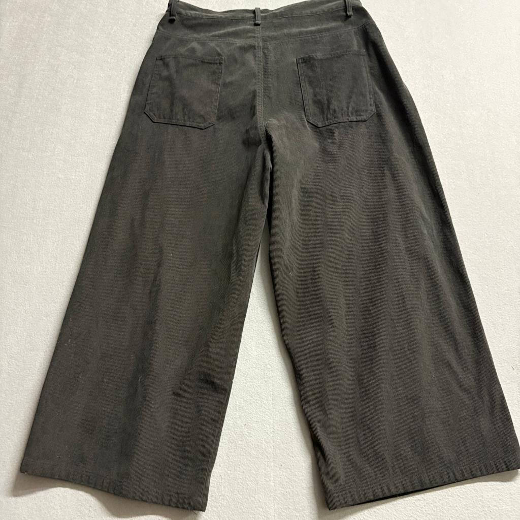 Dazy Corduroy Wide Leg Pants Womens XL Dark Gray High Rise Cropped Culottes